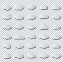 conjunto de iconos de vector de nube color blanco