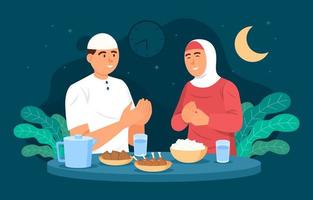 Couple Celebrating Eid Mubarak Together vector
