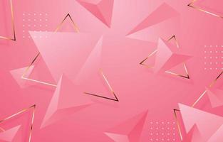 Pink 3D Triangle Geometric Background vector