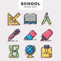 conjunto de iconos de la escuela vector