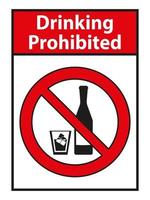 Drinking prohibited,No alcohol sign isolated on white background vector