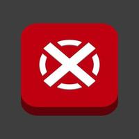 An image of a red cross X,Wrong mark icon,color red model 3D vector