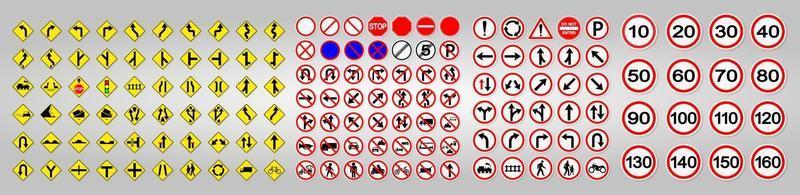 Set WarningTraffic Signs,Prohibition,Warning Red circle Symbol Sign vector