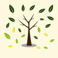 iconos de árbol con hojas hermosas, concepto de ecología otoño con ilustración de background.vector de árbol. vector