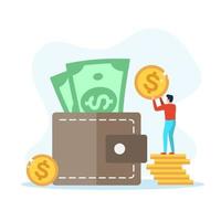 People save money in a large piggy bank vector