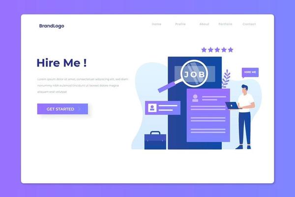 Person looking for work illustration design