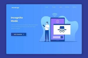 Flat design of incognito browsing concept vector