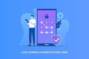 Pola lock screen illustration concept vector