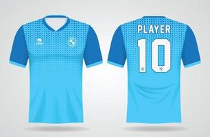 Blue sports jersey template for team uniforms and Soccer t shirt design