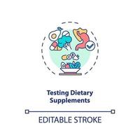 Prueba de icono de concepto de suplementos dietéticos vector