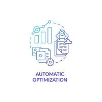 Automatic optimization blue gradient concept icon vector