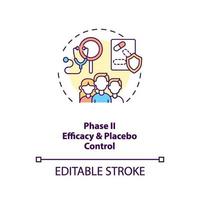Efficacy and placebo control concept icon vector
