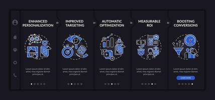 User behaviour analytics onboarding vector template