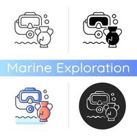 Underwater archaeology icon vector