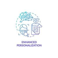 Enhanced personalization blue gradient concept icon vector