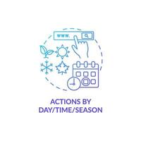 Action by day, time, season blue gradient concept icon vector