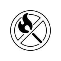 No open flame linear icon vector