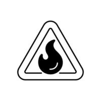 Flammable linear icon vector