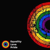 igualdad amor orgullo lema lgbt. cartel colorido con textura grunge. ilustración vectorial vector