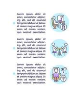 Office space usage flexibility concept line icons with text vector