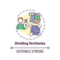 Dividing territories concept icon