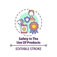 Safety in products use concept icon vector