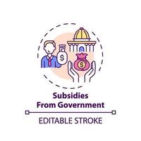 Government subsidies concept icon vector