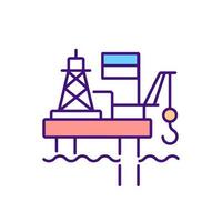 Offshore platform RGB color icon vector