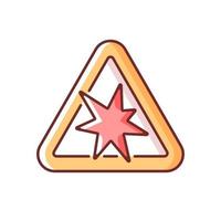 Risk of explosion RGB color icon vector