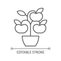 Fruit trees shrubs linear icon vector