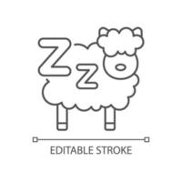 Counting sheeps linear icon vector
