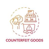 Counterfeit goods concept icon vector