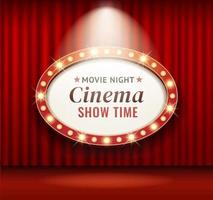 Cinema theater frame retro vector illustrations.