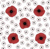 Poppy seamless pattern. Perfect for wallpaper, wrapping paper, background, greeting cards or fabric. Vector illustration.