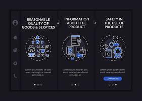 Key buyer rights onboarding vector template