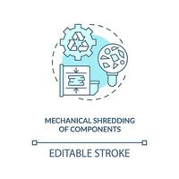 Mechanical components shredding concept icon vector