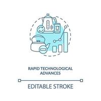 Rapid technological advances concept icon vector