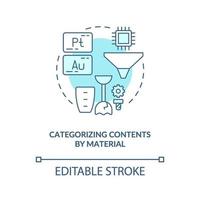 Categorizing contents by material concept icon vector