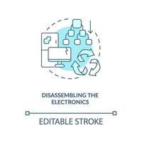 Desmontaje del icono del concepto de electrónica vector