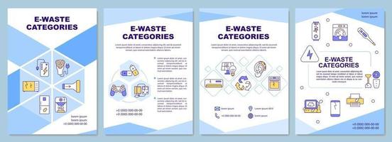 Plantilla de folleto de categorías de desechos electrónicos vector