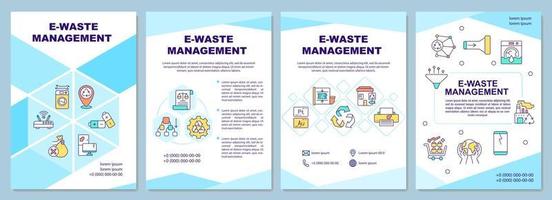 E-waste management brochure template vector