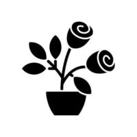 Rose bushes black glyph icon vector