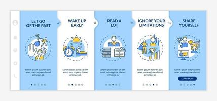 Self-development tips onboarding vector template