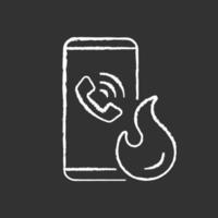 Call in case of emergency chalk white icon on black background vector