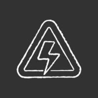 High voltage chalk white icon on black background vector