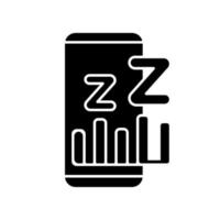 Sleep phase app black glyph icon vector