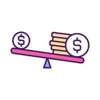 Salary imbalances RGB color icon vector