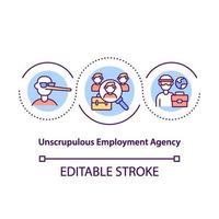 Unscrupulous employment agency concept icon vector