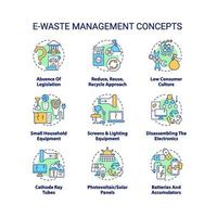 E-waste management concept icons set vector