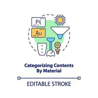 Categorizing contents by material concept icon vector